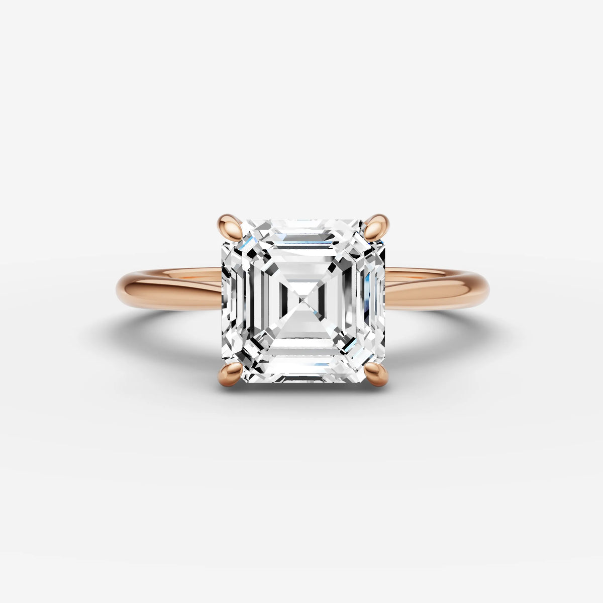 Cathedrale asscher diamond setting in gold, view 7