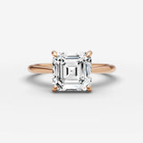 Cathedrale asscher diamond setting in gold, view 7