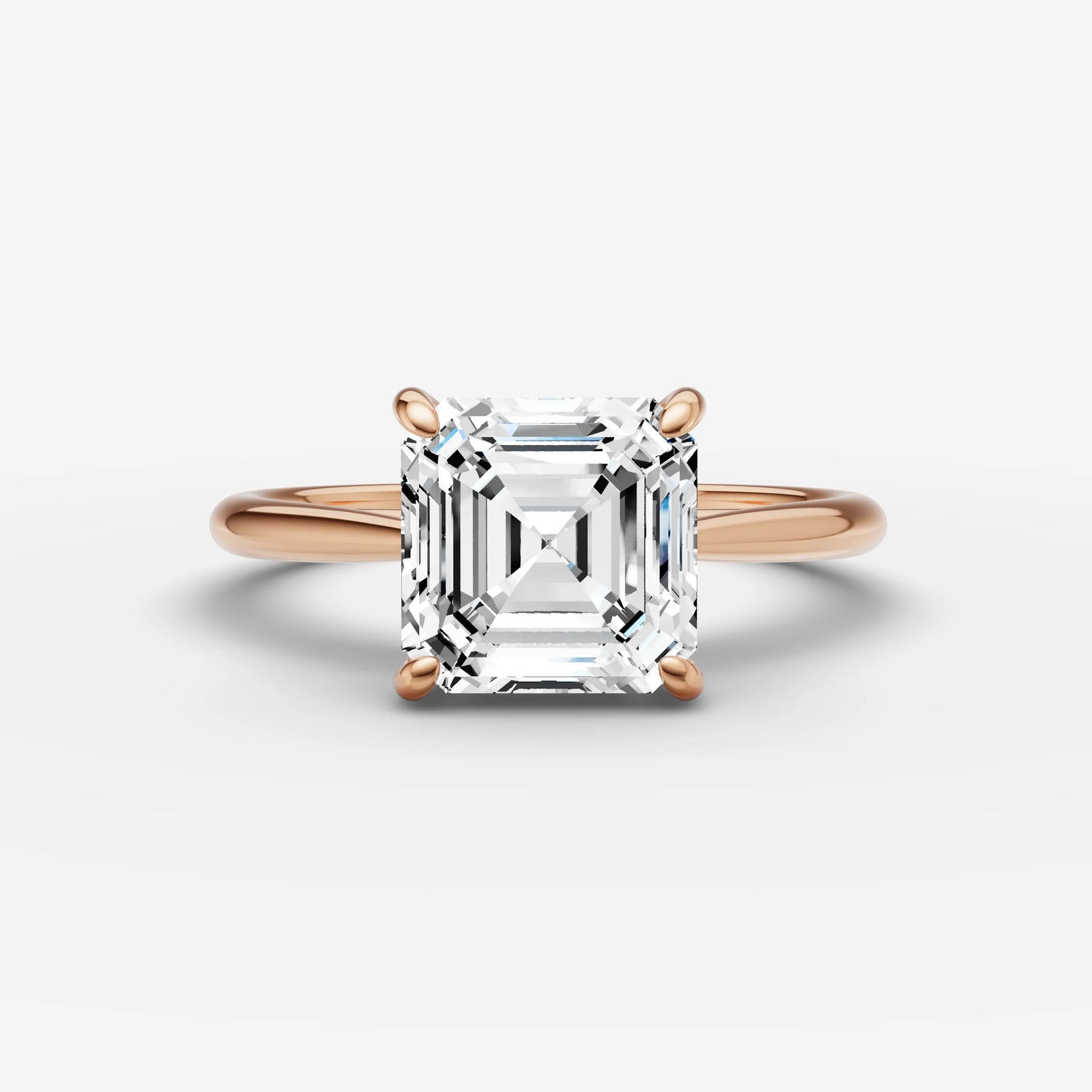 Cathedrale asscher diamond setting in gold, view 7