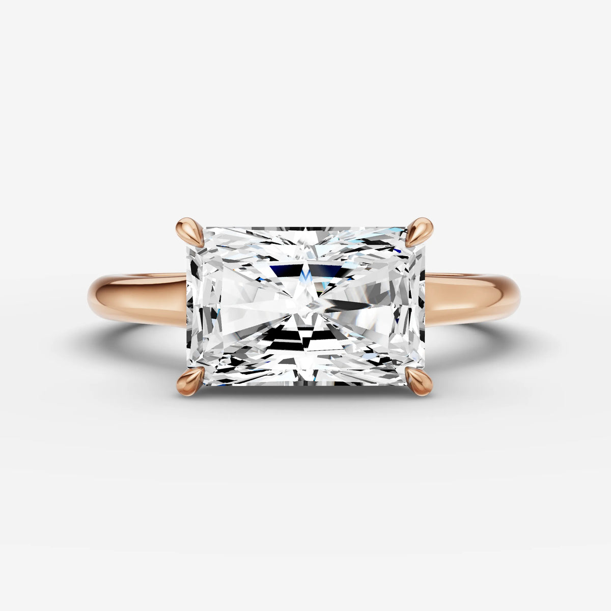 Horizon radiant diamond setting in gold, view 7