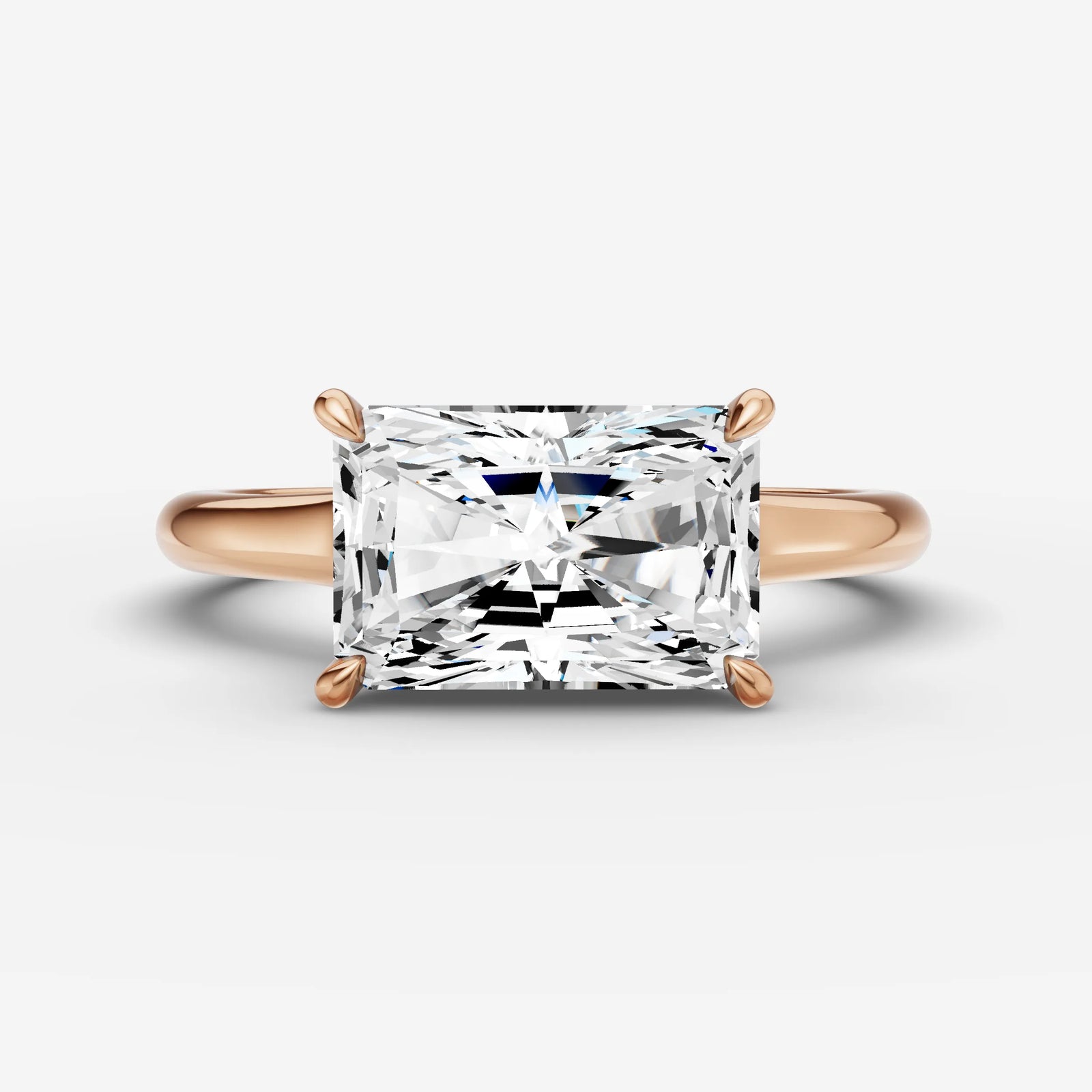 Horizon radiant diamond setting in gold, view 7