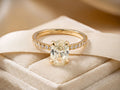 Soleil Pavé — 18K Gold Oval Diamond Engagement Ring