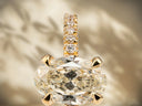 Soleil Pavé natural oval diamond pendant in 18k gold oval prong setting