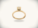 Soleil Pavé oval diamond engagement ring in 18k gold with pavé band