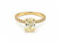 Soleil Pavé Oval Diamond Engagement Ring in 18K Gold