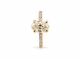 Soleil Pavé Oval Diamond Engagement Ring in 18K Gold