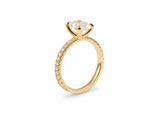 Soleil Pavé Oval Diamond Engagement Ring in 18K Gold