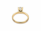 Soleil Pavé Oval Diamond Engagement Ring in 18K Gold