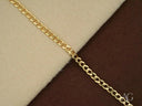 Solid 18k gold Cuban link bracelet with curb chain and lobster lock