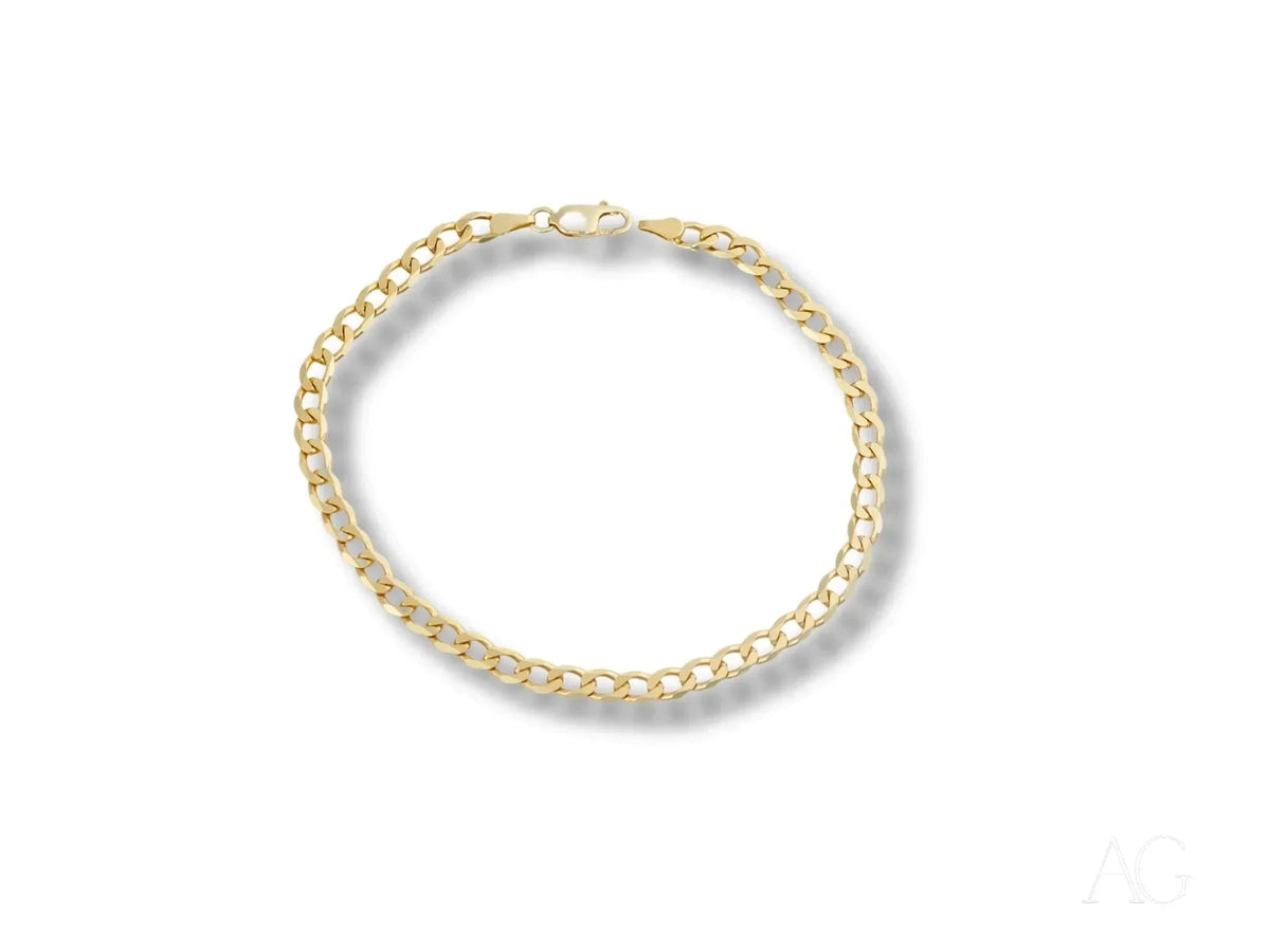 Solid 18k gold cuban link bracelet with lobster clasp