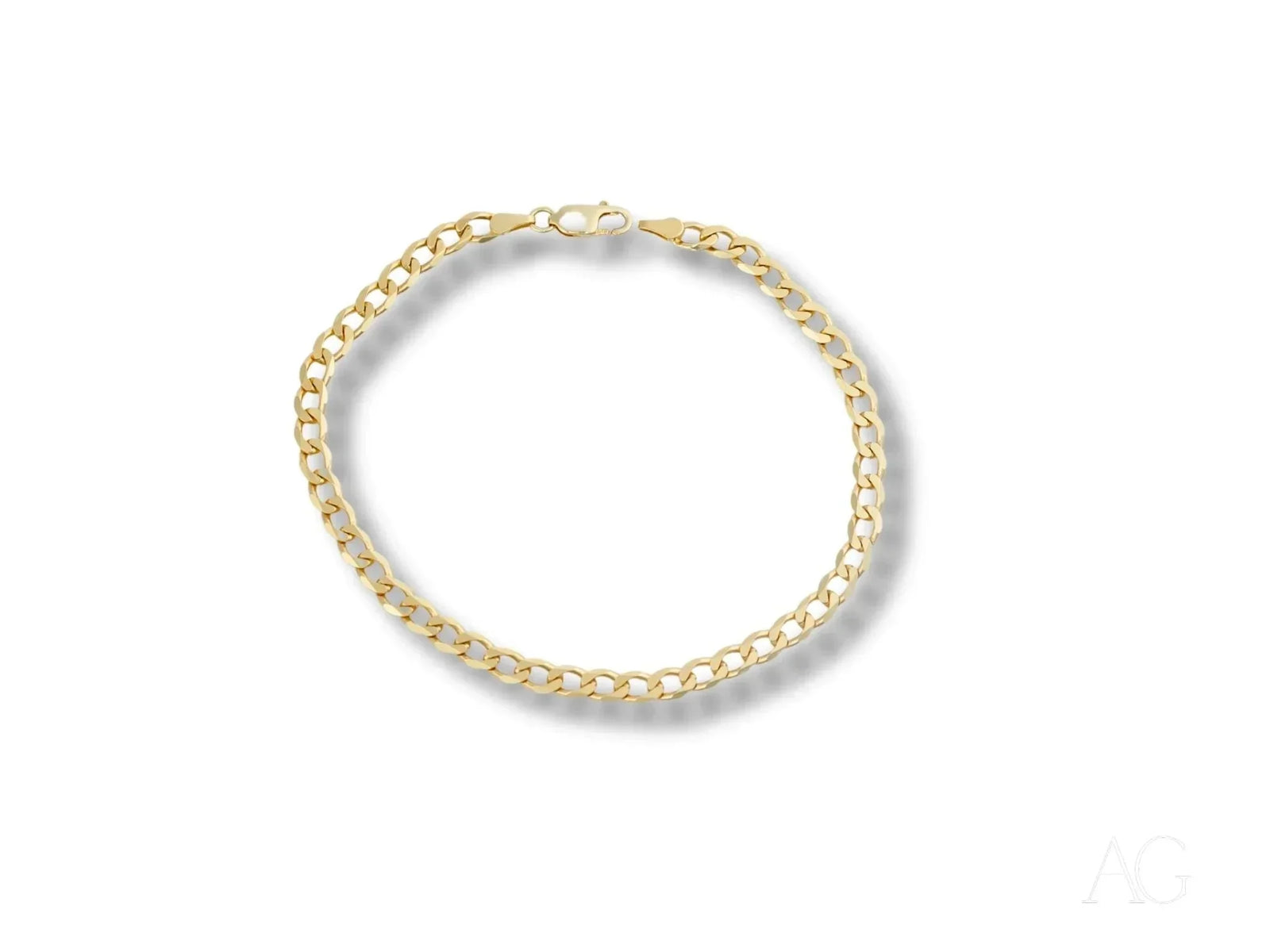 Solid 18k gold cuban link bracelet with lobster clasp