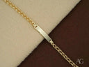 Solid 18k gold double link kids ID bracelet with rectangular nameplate
