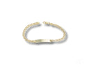 Solid 18k gold double link chain kids ID bracelet with polished plate