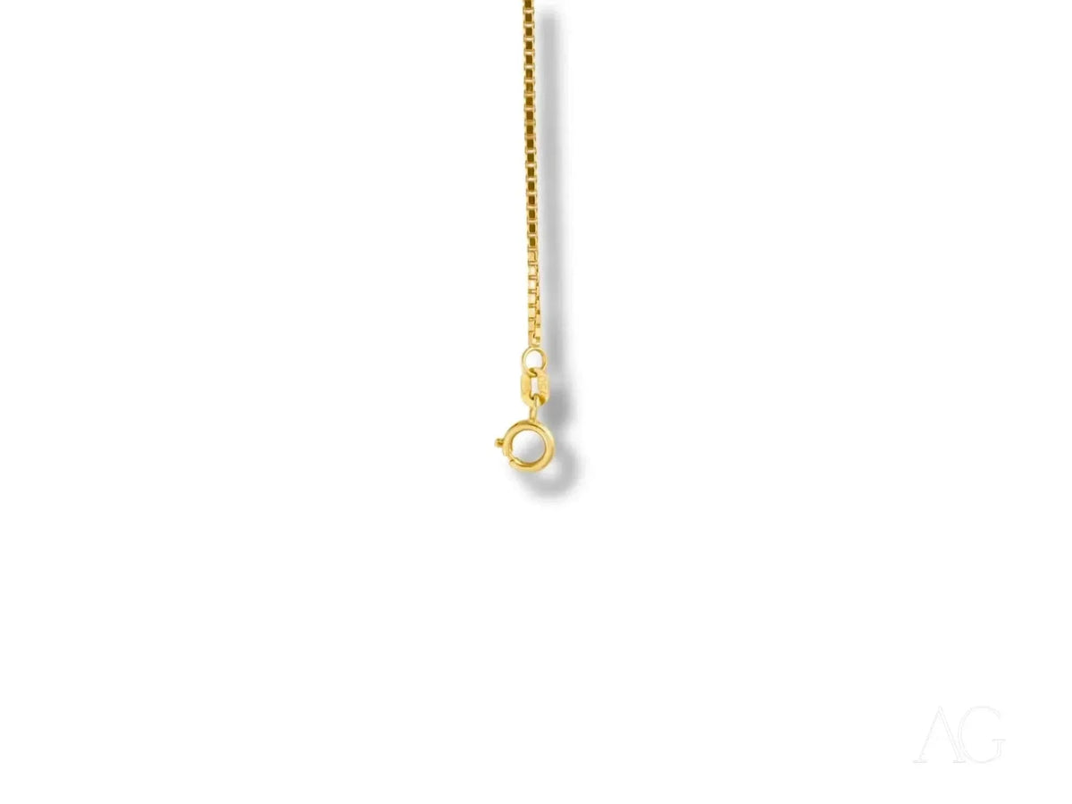 Solid 18k gold kids bracelet with box link chain and ID plate
