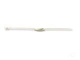 Solid 18k gold kids bracelet with curved ID bar in box link style