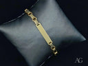 Solid 18k gold kids ID bracelet with unique chain links