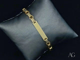 Solid 18k gold kids ID bracelet with unique chain links
