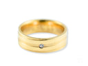 Solitaire Grace gold band ring with half-point diamond