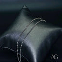 Shiny 18k white gold anklet with silver-toned rope chain