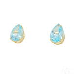 Sophisticated blue topaz teardrop earrings in art gold jewelry