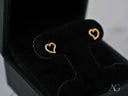 Sparkling Heart 18k gold CZ heart stud earrings with cubic zirconia stones