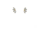 Starlight Trio gold CZ marquise stud earrings with clear gemstones