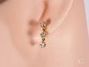 Stars Drop Earrings in Certified 18k Solid Gold with Clear Gemstones