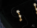 Stars drop earrings in certified 18k solid gold with white stones