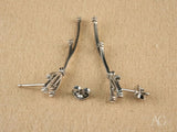 Stellar Bloom 18k white gold diamond drop stud earrings