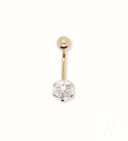 Stunning 18k gold bellybutton piercing with cubic zirconia gem, Greater Boston area