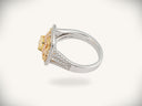 Sunburst Halo two-tone yellow diamond ring with gold jewelry filigree