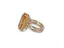 Sunfire Elegance 18k solid gold ring with oval citrine and diamond accents