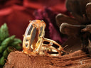 Sunfire Elegance 18k solid gold citrine and diamond ring with oval-cut orange gemstone