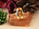 Sunfire Elegance 18k solid gold citrine ring with oval yellow gemstone
