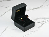 Sunset Duo 18k gold citrine and rubellite earrings in black box