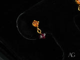 18k gold citrine and rubellite earrings with sunset duo charm