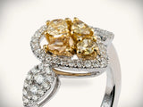 Sunshine Blossom yellow diamond ring worn on the hand