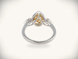 Sunshine Blossom yellow diamond ring with band detail on the hand