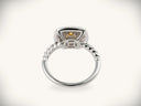 Sunshine cushion white gold ring with twisted band and yellow gemstone