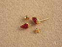 Sweet Strawberry 18k gold kids enamel stud earrings with red accents