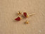 Gold kids enamel sweet strawberry earrings with red enamel and screw-back closures