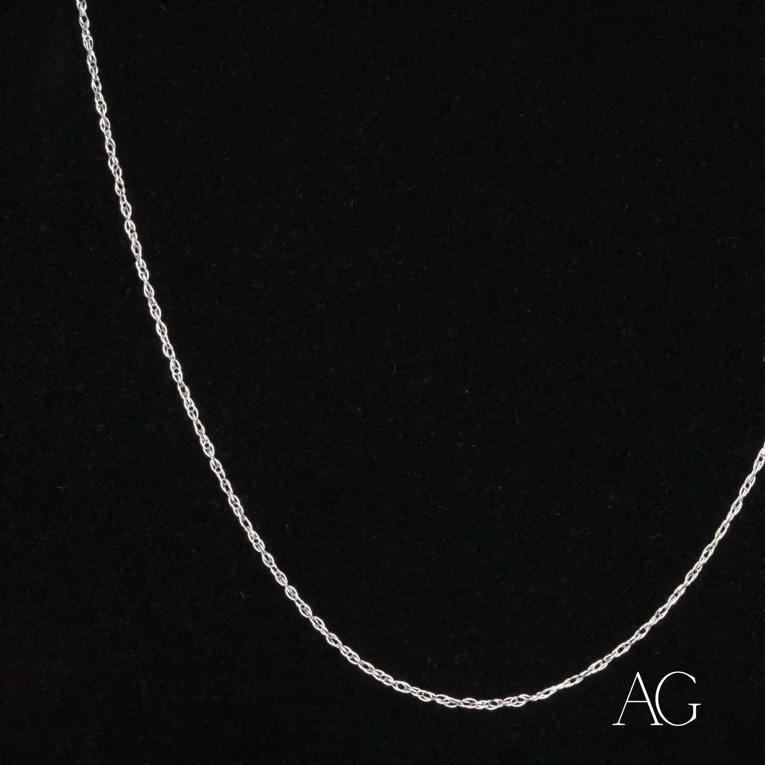 Dainty 14k white gold rope chain