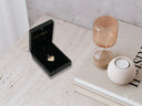 Three-tone heart gold pendant in black velvet jewelry box