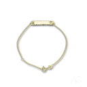 Timeless 18k yellow gold ID bracelet for kids with textured bar