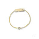 Shiny 18k solid gold ID bracelet with customizable textured nameplate
