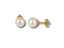 White freshwater pearl stud earrings with gold-toned posts from Timeless Allure art gold jewelry collection