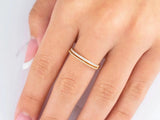 18k yellow gold cz half-round ring with diamond rows