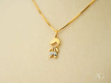 Timeless Charm 18k solid gold boy pendant necklace