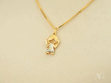 Timeless charm 18k solid gold girl pendant necklace