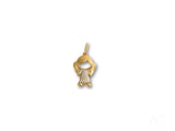 Timeless Charm 18k solid gold girl pendant with pigtails